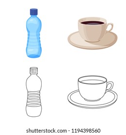 Vector illustration of drink and bar sign. Collection of drink and party stock symbol for web.