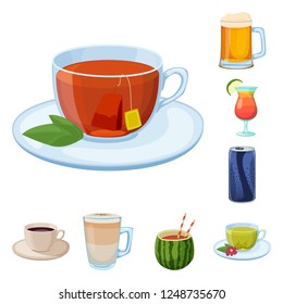 Vector illustration of drink and bar sign. Collection of drink and party stock symbol for web.