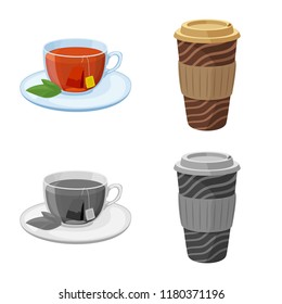 Vector illustration of drink and bar symbol. Collection of drink and party stock symbol for web.