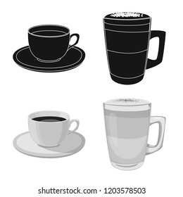 Vector illustration of drink and bar symbol. Set of drink and party stock symbol for web.