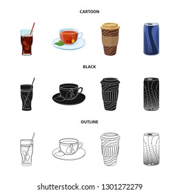 Vector illustration of drink and bar symbol. Collection of drink and party stock symbol for web.