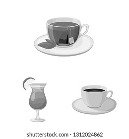 Vector illustration of drink and bar symbol. Set of drink and party vector icon for stock.