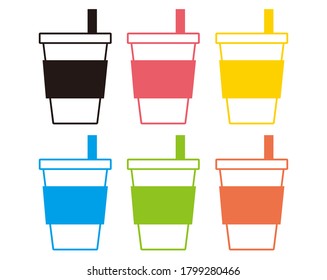 Vector illustration of drink cup . 