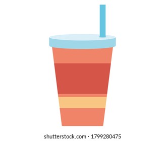 Vector illustration of drink cup . 