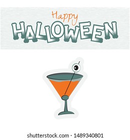 Vector Illustration of Drink Halloween themed hand-drawn elements suitable for border, greeting cards, labels, patterns, banners, tags,  notes, packaging, special promotions, business