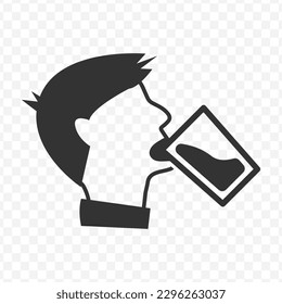 Vector illustration of drink icon in dark color and transparent background(png).