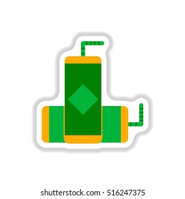 Vector illustration of drink icon in paper sticker style