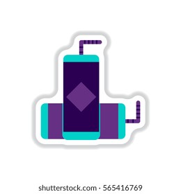 Vector illustration of drink icon in paper sticker style