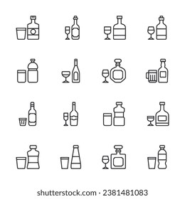 Vector illustration of drink icons set