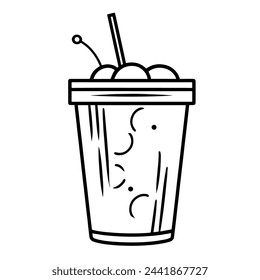 Vector illustration of a drink outline icon, perfect for refreshment projects.