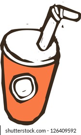 A vector illustration of drink in paper cup