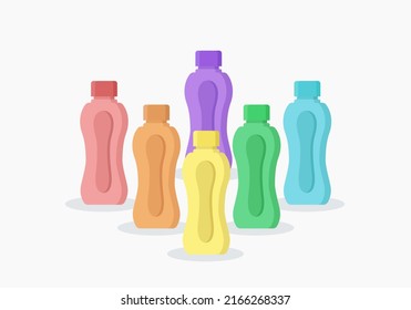 Ilustración vectorial de una botella de bebida. Utilizar siempre las botellas como lugar para beber y reducir los residuos