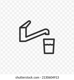 Vector illustration of drinking water sink icon in dark color and transparent background(png).