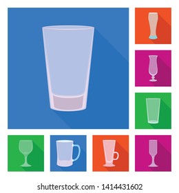 Vector illustration of drinks and restaurant sign. Collection of drinks and celebration vector icon for stock.