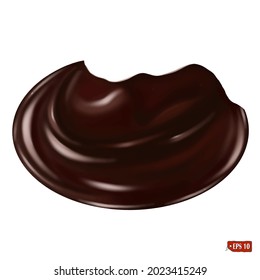 Vector illustration of dripping chocolate. Hand drawn 3d  illustration of chocolate on white background. Elements for label design, market, menu, restaurant.