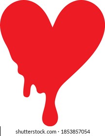 Vector Illustration Of The Dripping Heart