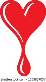 Ilustración vectorial del corazón que gotea
