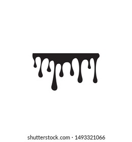vector illustration of a dripping paint design, black dripping oil stain, dripping, leakage, circle