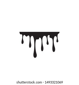vector illustration of a dripping paint design, black dripping oil stain, dripping, leakage, circle