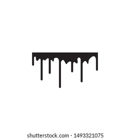 vector illustration of a dripping paint design, black dripping oil stain, dripping, leakage, circle
