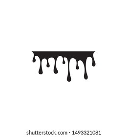 vector illustration of a dripping paint design, black dripping oil stain, dripping, leakage, circle