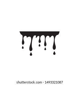 vector illustration of a dripping paint design, black dripping oil stain, dripping, leakage, circle
