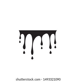 vector illustration of a dripping paint design, black dripping oil stain, dripping, leakage, circle