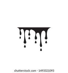 vector illustration of a dripping paint design, black dripping oil stain, dripping, leakage, circle