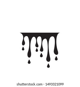 vector illustration of a dripping paint design, black dripping oil stain, dripping, leakage, circle