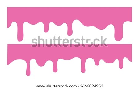 Vector illustration of dripping strawberry texture. Pink liquid background.