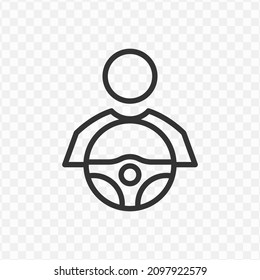 Vector illustration of driver icon in dark color and transparent background(png).