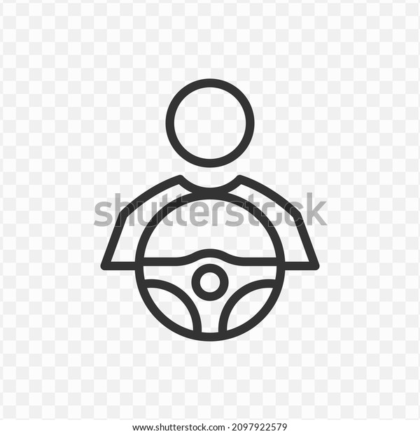 Vector illustration of driver icon in\
dark color and transparent\
background(png).