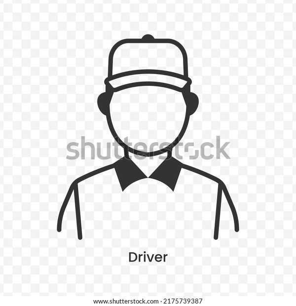 Vector illustration of Driver icon in\
dark color and transparent\
background(png).