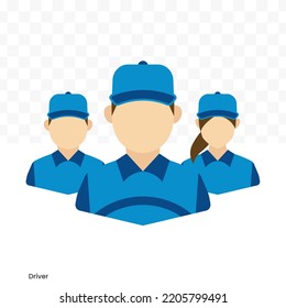 Vector Illustration Of Driver Team Avatar In Color On A Transparent Background (PNG). EPS Vector