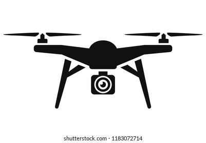 Vector illustration of drone icon black design