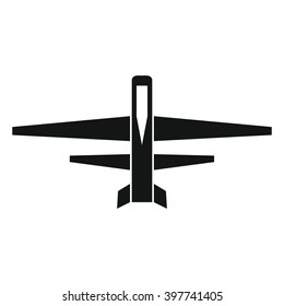 Vector Illustration with drone (quadrocopter) isolated on white background in black flat style. Element for illustration, infographics, logos and banners.