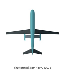 Vector Illustration with drone (quadrocopter) isolated on white background in cartoon flat style.
