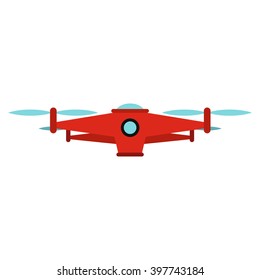Vector Illustration with drone (quadrocopter) isolated on white background in cartoon flat style. Element for illustration, infographics, logos and banners.