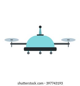 Vector Illustration with drone (quadrocopter) isolated on white background in cartoon flat style. Element for illustration, infographics, logos and banners.