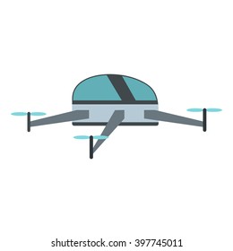 Vector Illustration with drone (quadrocopter) isolated on white background in cartoon flat style. Element for illustration, infographics, logos and banners.