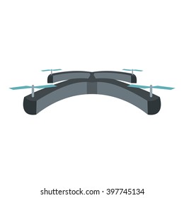 Vector Illustration with drone (quadrocopter) isolated on white background in cartoon flat style. Element for illustration, infographics, logos and banners.