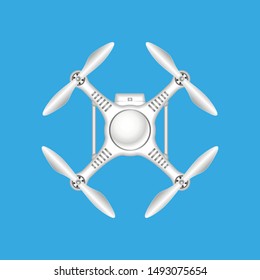 Vector illustration. Drone quadrocopter. Top view.