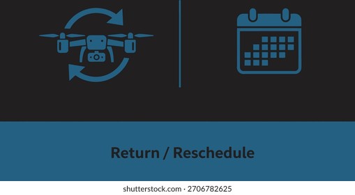 Vector Illustration of Drone Return and Reschedule Service Icons. Modern Flat Design for Logistics, Delivery, and Rental Apps
