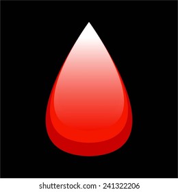 Vector illustration of A drop of blood on a black background