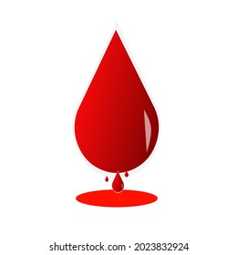 ilustración vectorial de una gota de sangre en rojo