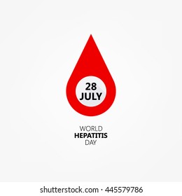 Vector illustration. Drop of blood. World Hepatitis Day.