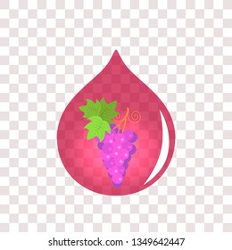 Vector illustration of drop of grape juice. Time to detox