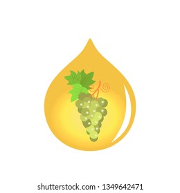 Vector illustration of drop of grape juice. Time to detox