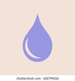 Vector illustration of Drop high quality icon in violet.

