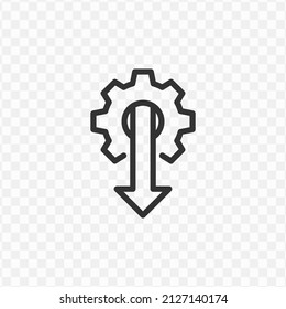 Ilustración vectorial del icono de caída en color oscuro y fondo transparente (png).